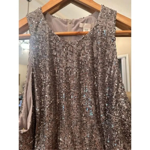 H&M Sequins Cropped Top Size XXXL‎ /3XLFray Silver - Picture 3 of 5